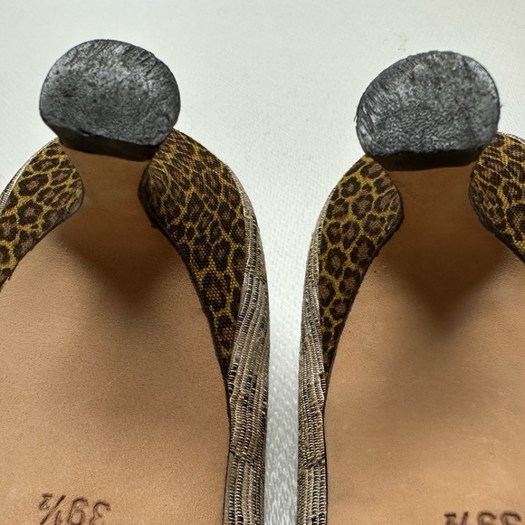 Manolo Blahnik Leopard/Striped Pointed Toe Kitten Heels Size 39 1/2 EUC - Picture 7 of 16